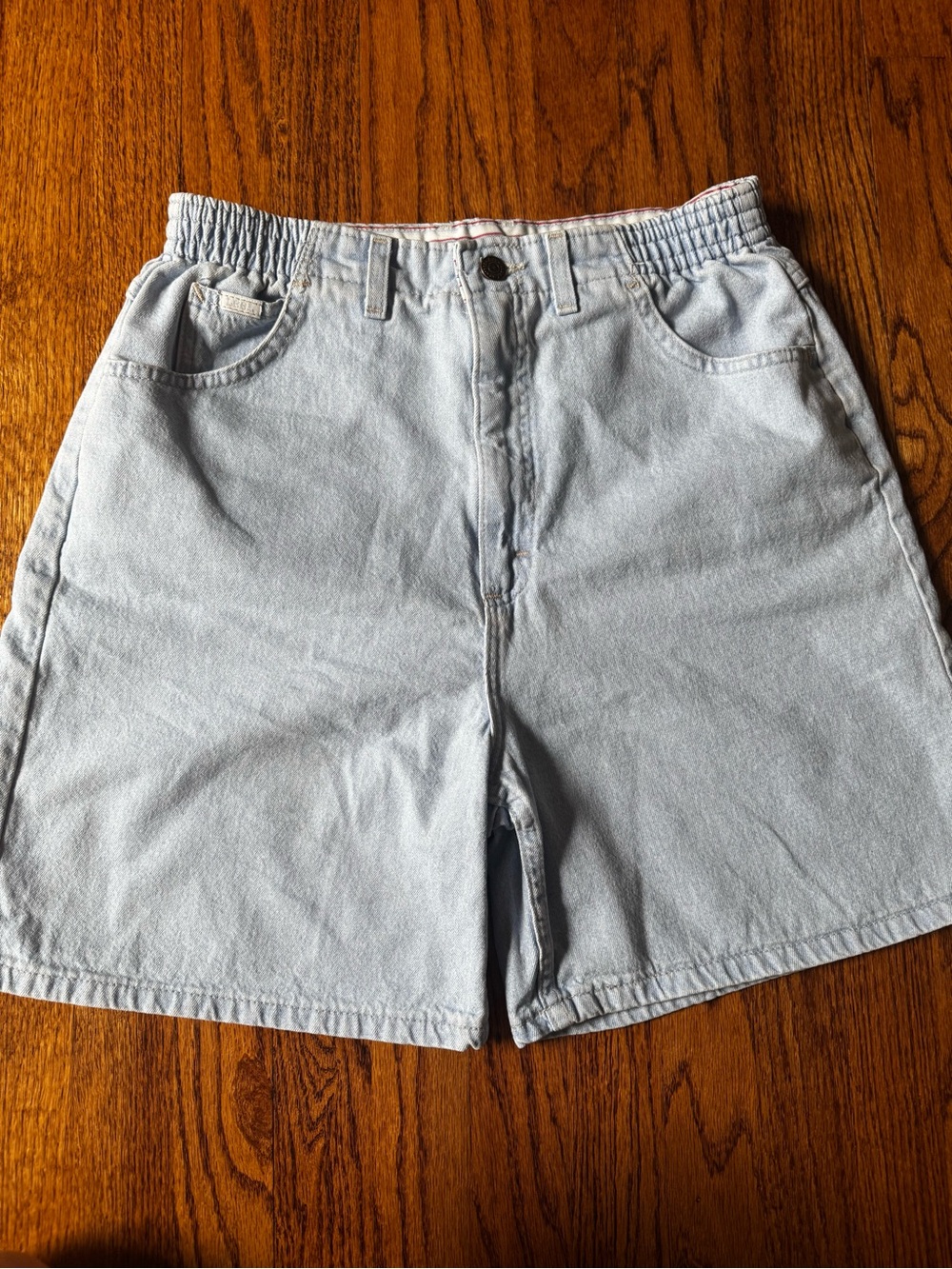 Vintage Lee Women’s Elastic-Waist Bermuda Denim Shorts
